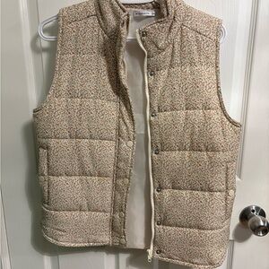 Staccato Cream and Brown Patterned Puffer Vest